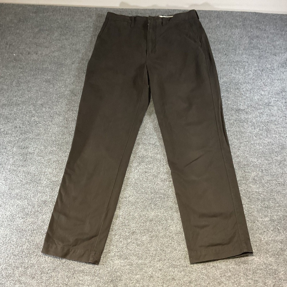 J.Crew Oarsman Mens Chino Pants Dark Brown Straight Leg Cotton Twill 30x32